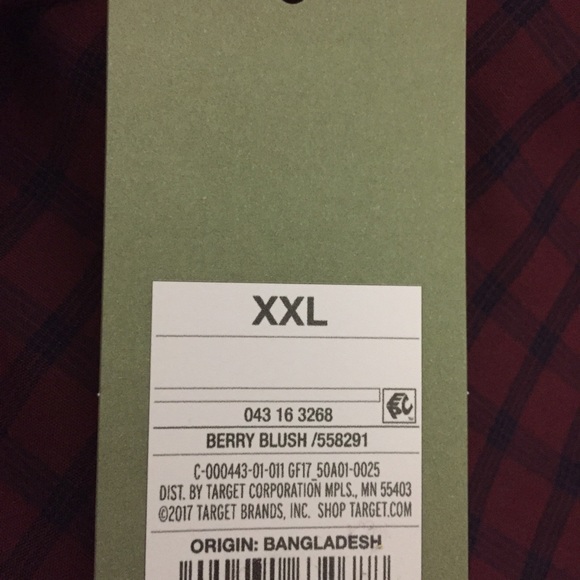 NWT Long Sleeve Button Down Shirt Deep Red Men XXL - Picture 7 of 9